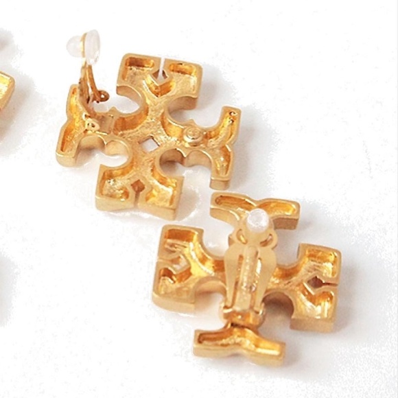 NEW Tory Burch OVERSIZED Roxanne Clip On T-Logo Earrings - Picture 6 of 7